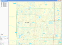 Coral Springs Wall Map Basic Style 2024